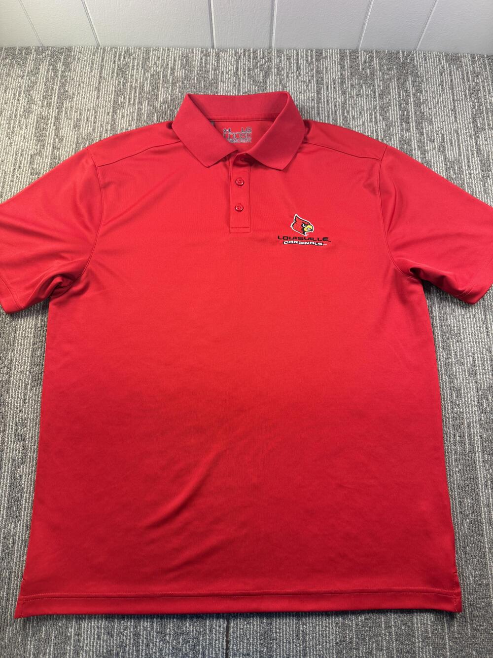 Louisville Cardinals Polo Shirt Mens Large Red NCAA Basketball Under Armour